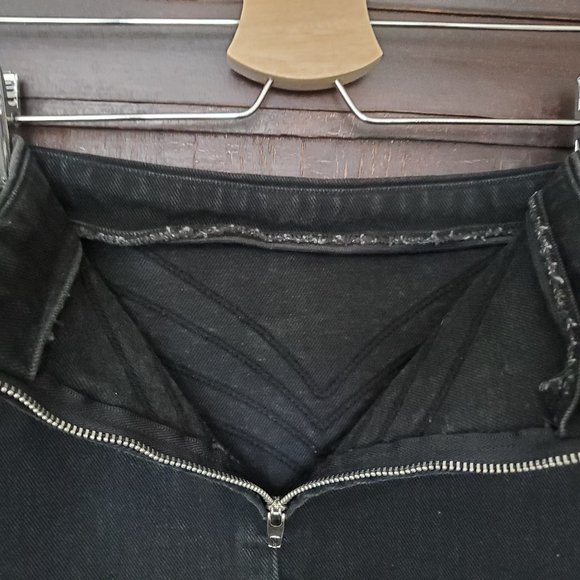 Jodi Arnold Mint black denim pencil skirt, 100% cotton, Made in USA - Picture 5 of 8